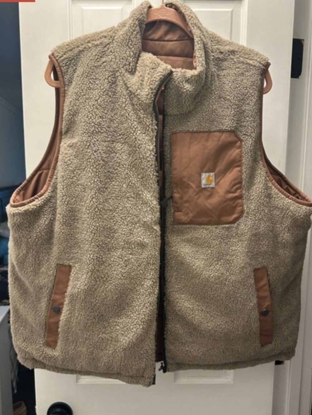 Carhartt Womens XL Tan Quilted Sherpa-Lined Vest - Picture 3 of 6